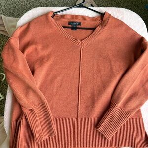 Tahari Rust V-Neck Sweater